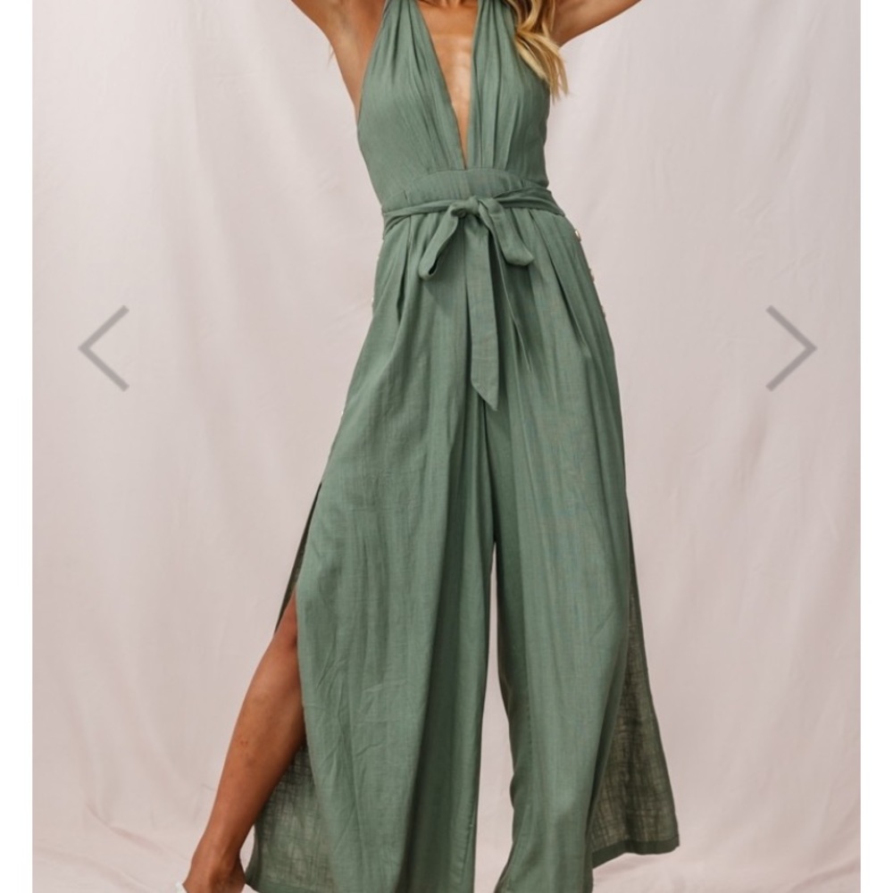 Olive Halter Jumpsuit